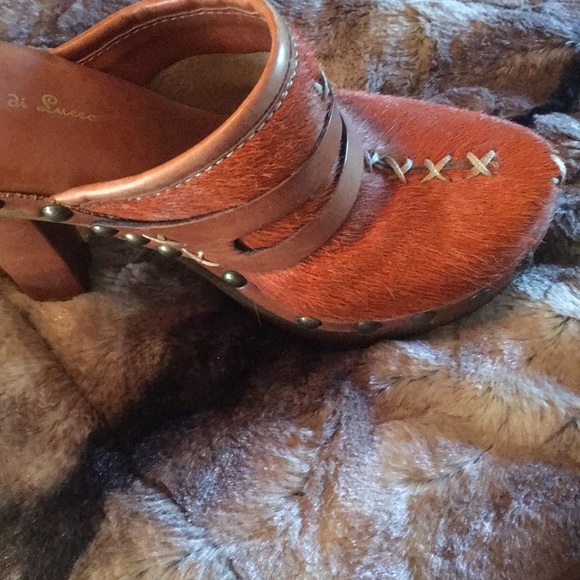 Diego di Lucca made in Brazil cowhide beautiful clogs rhinestones on buckle - Picture 9 of 16